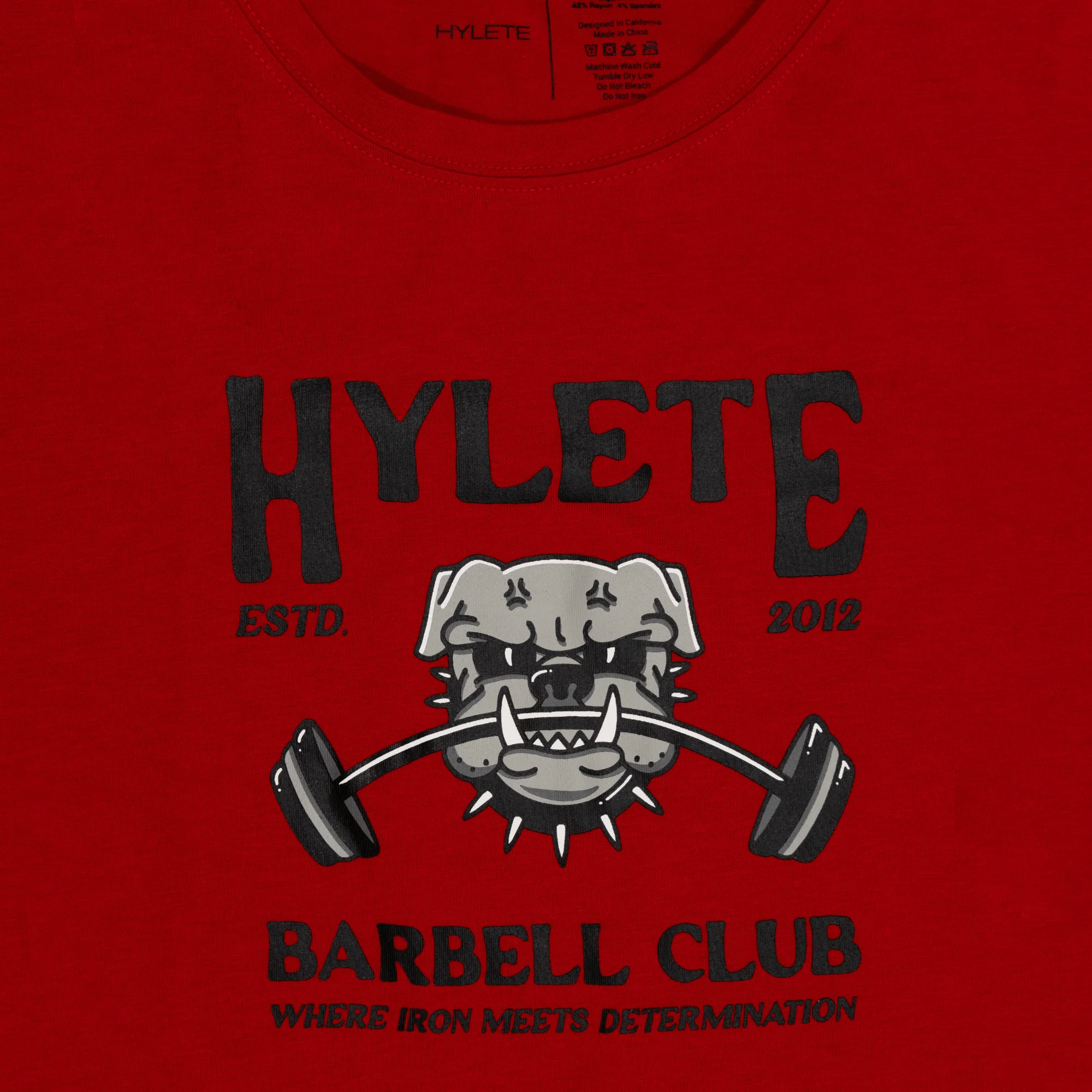 Barbell Club HY-Blend Crew Tee Crimson Red - Image 2