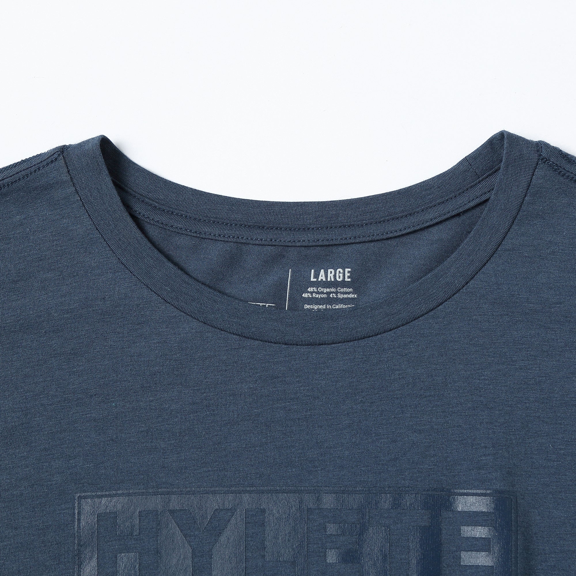 Block Logo HY-Blend Crew Tee Navy - Image 3