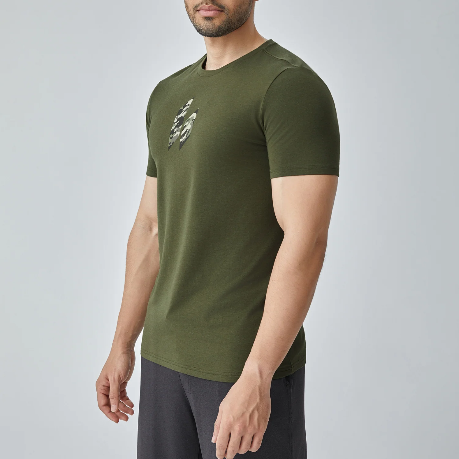 Camo Icon HY-Blend Crew Tee Olive Green