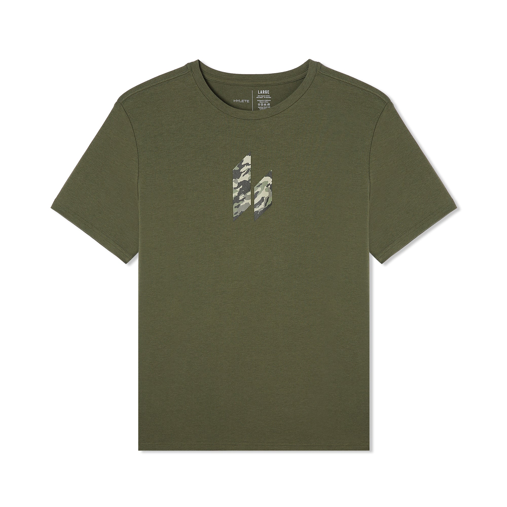 Camo Icon HY-Blend Crew Tee Olive Green - Image 2